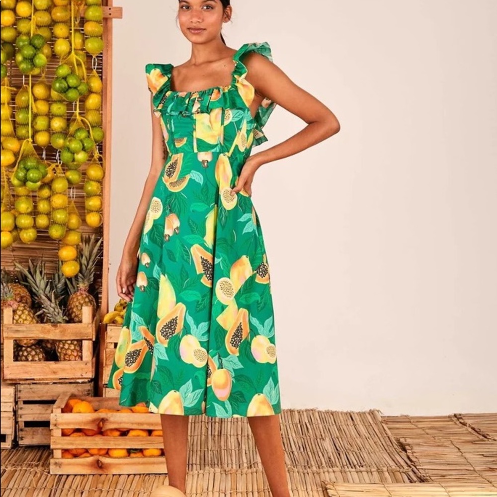 FARM Rio Papaya Salad Midi Dress SOLD OUT EVERYWHERE